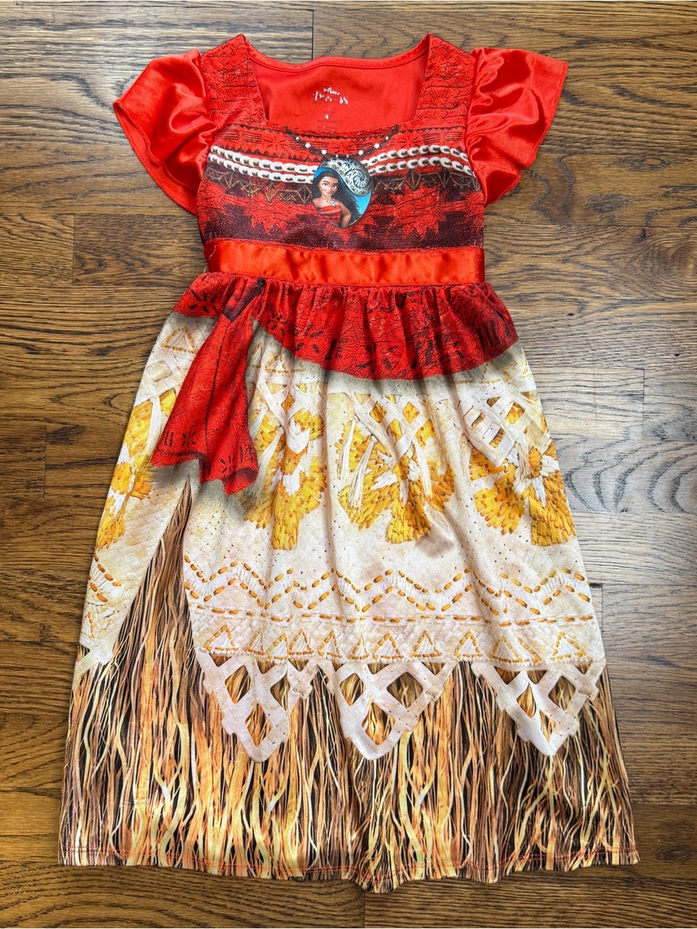 Disney Toddler Girls Princess Moana Red Yellow Character Fantasy Nightgown 4T